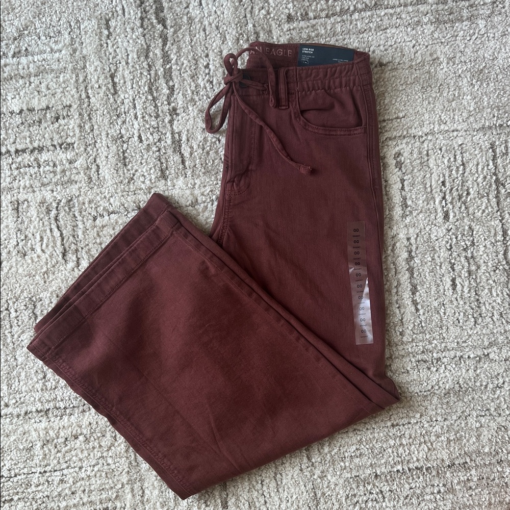 American Eagle Outfitters Brick Red Wide Leg Pants